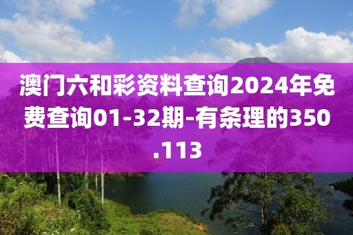 澳门六和彩资料查询2024年免费查询01-32期-有条理的350.113