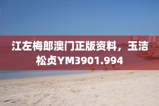 江左梅郎澳门正版资料，玉洁松贞YM3901.994