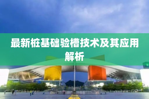 最新桩基础验槽技术及其应用解析