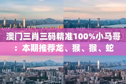 澳门三肖三码精准100%小马哥：本期推荐龙、猴、猴、蛇