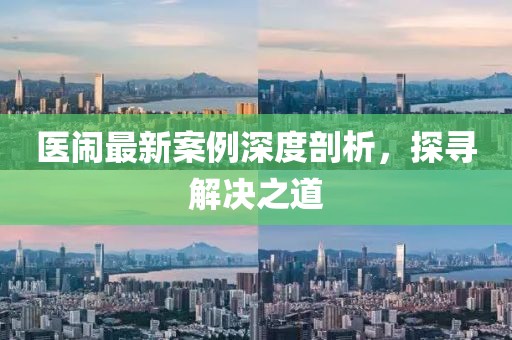 医闹最新案例深度剖析，探寻解决之道