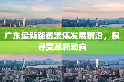 广东最新路透聚焦发展前沿，探寻变革新动向