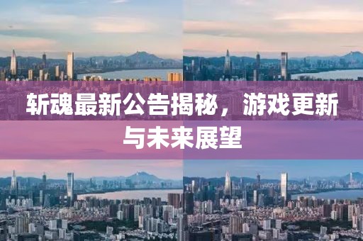 斩魂最新公告揭秘，游戏更新与未来展望