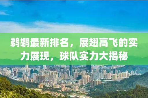 鹈鹕最新排名，展翅高飞的实力展现，球队实力大揭秘