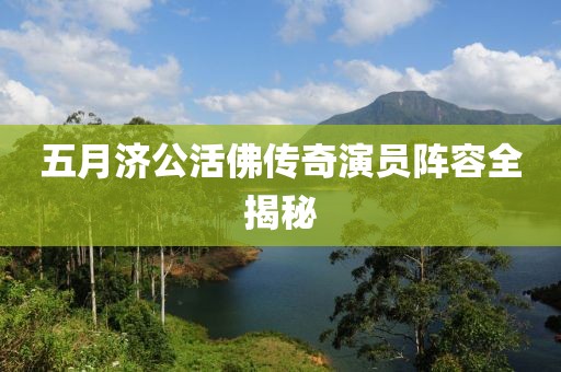五月济公活佛传奇演员阵容全揭秘