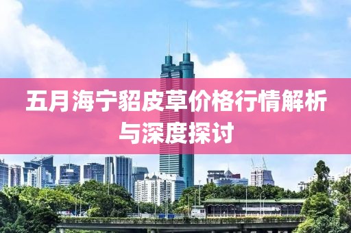 五月海宁貂皮草价格行情解析与深度探讨