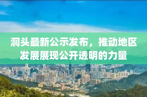 洞头最新公示发布，推动地区发展展现公开透明的力量